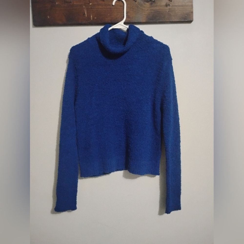 Warm, Cozy Blue Turtleneck Sweater XL (Fits Like a Large)